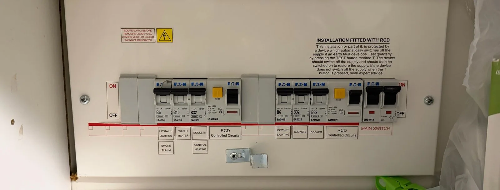 Eaton consumer unit board